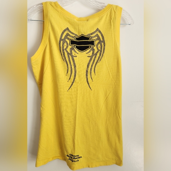 Womens‎ Embroidered Vintage Harley Davidson Tank California - Yellow- XL - Picture 2 of 9